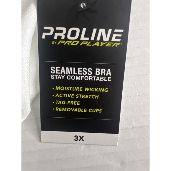 Proline by pro player white ruffle straps seamless bra size 3X - Picture 7 of 11